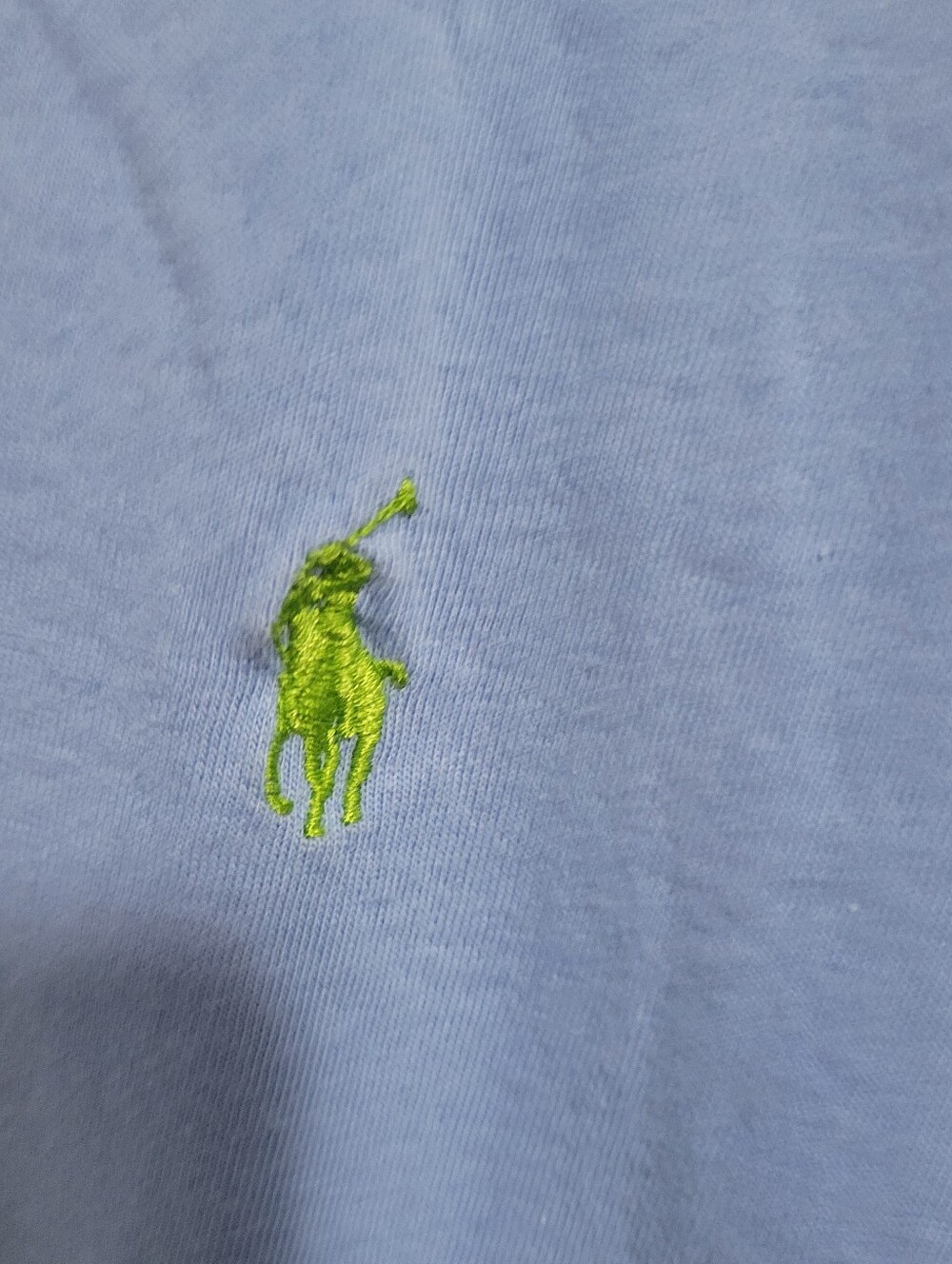 Ralph Lauren Sport Light Blue S/S V-Neck Tee with Gree Pony, Size XL - Picture 2 of 4